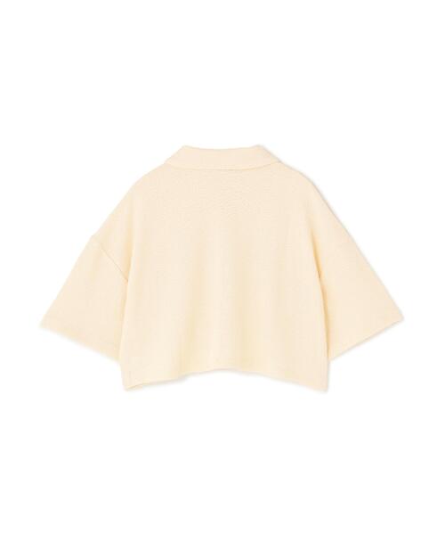 CLANE(クラネ)の「CLANE/クラネ/CRISP CROPPED POLO TOPS(ポロシャツ・レディース・ブラック/アイボリー/レッド・F)」の8枚目の写真