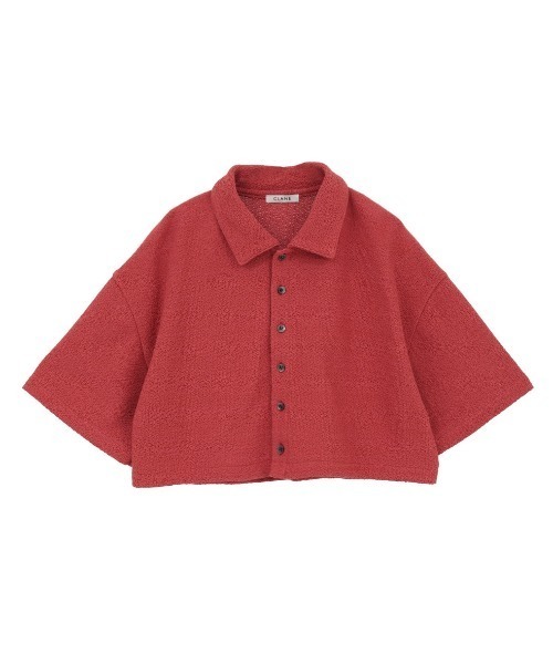 CLANE｜クラネ（レディース）のポロシャツ（レッド/赤色系・半端袖