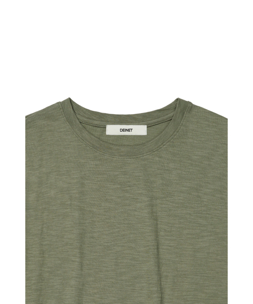 DEINET（ダイニット）の「DEINET ESSENTIAL SLUB T-SHIRTS IN KHAKI（Tシャツ/カットソー・レディース・その他・FREE）」の4枚目の写真