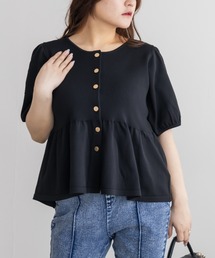 CLETTE（クレット）の「フロント釦ペプラムニット（ニット/セーター）」