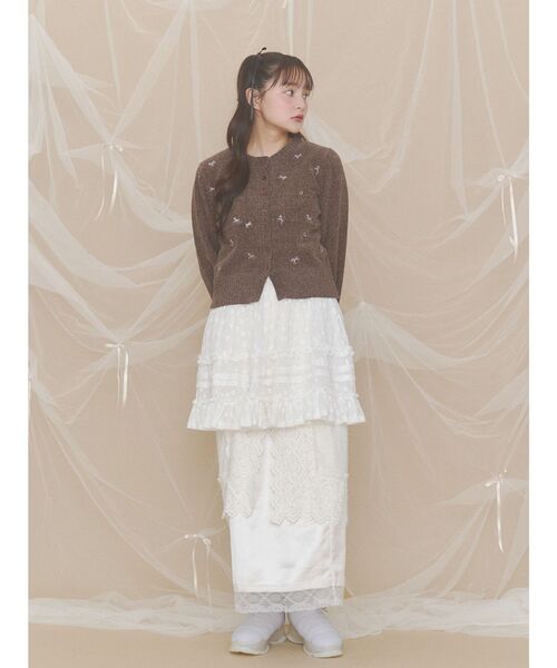 merry jenny(メリージェニー)の「horse embroidery knit(カーディガン/ボレロ・レディース・ライトブルー/ブラウン・FREE)」の7枚目の写真