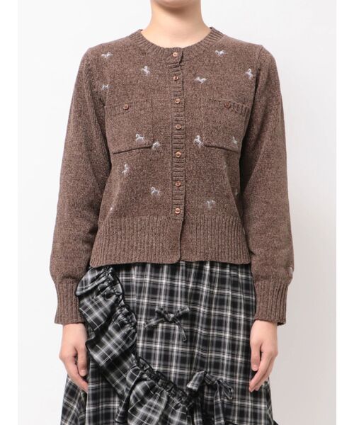 merry jenny(メリージェニー)の「horse embroidery knit(カーディガン/ボレロ・レディース・ライトブルー/ブラウン・FREE)」の12枚目の写真