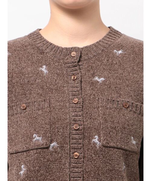 merry jenny(メリージェニー)の「horse embroidery knit(カーディガン/ボレロ・レディース・ライトブルー/ブラウン・FREE)」の15枚目の写真
