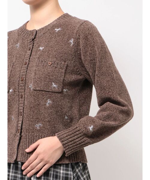 merry jenny(メリージェニー)の「horse embroidery knit(カーディガン/ボレロ・レディース・ライトブルー/ブラウン・FREE)」の16枚目の写真