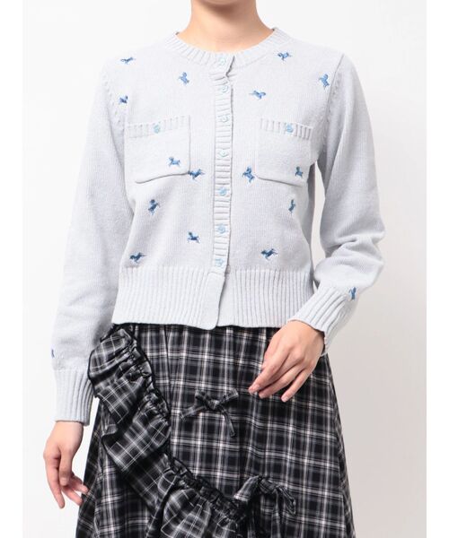 merry jenny(メリージェニー)の「horse embroidery knit(カーディガン/ボレロ・レディース・ライトブルー/ブラウン・FREE)」の22枚目の写真
