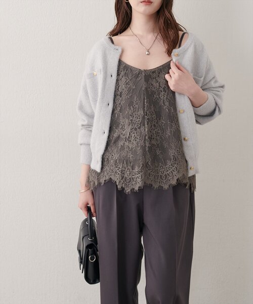natural couture（ナチュラルクチュール）の「リバーシブルレースキャミセットアップ（その他パンツ・レディース・グレイッシュベージュ/チャコールグレー・FREE）」の22枚目の写真