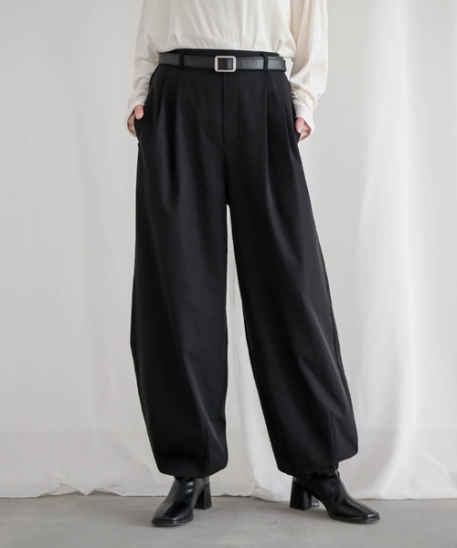 for/c（フォーシー）の「[低身長/高身長向けサイズ有]バルーンシルエットタックパンツ【サスティナブル】（その他パンツ・レディース・ネイビー/ブラック/ピンク/カーキ・M/L/LL/PM/TM）」の20枚目の写真