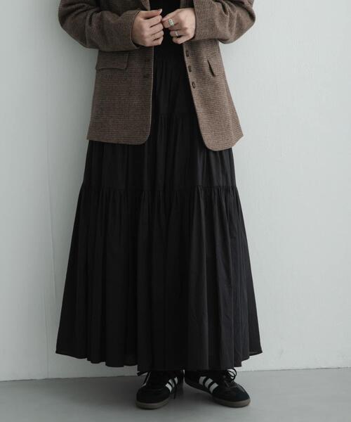 URBAN RESEARCH Sonny Label(アーバンリサーチサニーレーベル)の「コットンギャザーティアードスカート(スカート・レディース・ブラック/グレー系その他・FREE)」の6枚目の写真