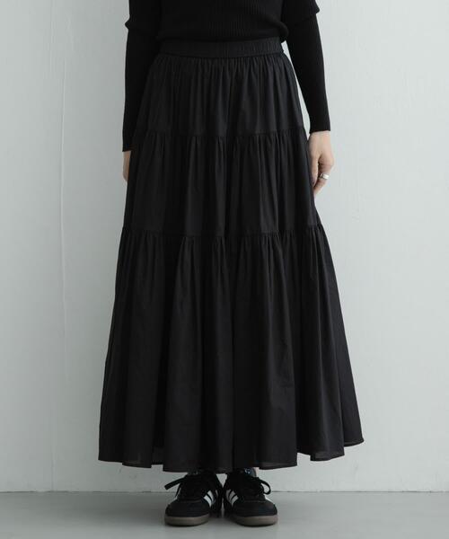 URBAN RESEARCH Sonny Label(アーバンリサーチサニーレーベル)の「コットンギャザーティアードスカート(スカート・レディース・ブラック/グレー系その他・FREE)」の10枚目の写真