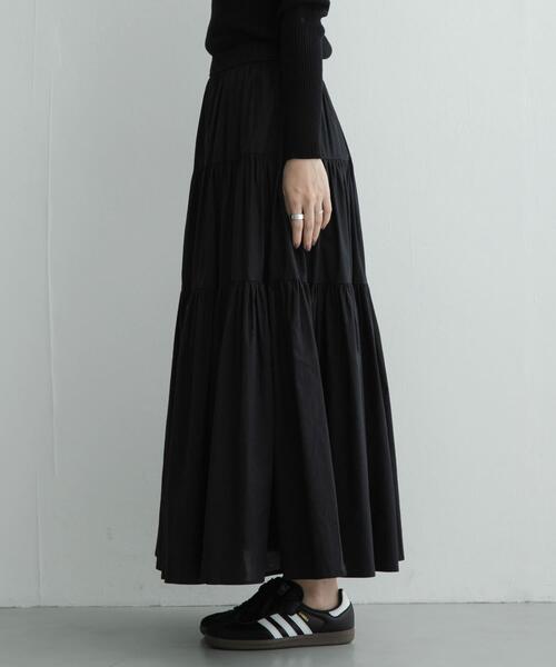URBAN RESEARCH Sonny Label(アーバンリサーチサニーレーベル)の「コットンギャザーティアードスカート(スカート・レディース・ブラック/グレー系その他・FREE)」の11枚目の写真