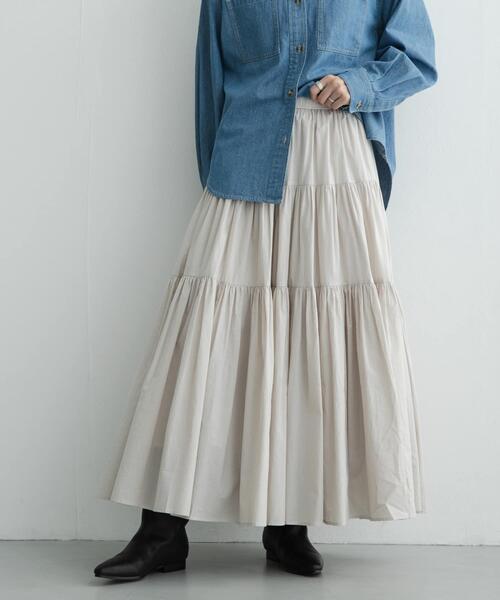 URBAN RESEARCH Sonny Label(アーバンリサーチサニーレーベル)の「コットンギャザーティアードスカート(スカート・レディース・ブラック/グレー系その他・FREE)」の16枚目の写真