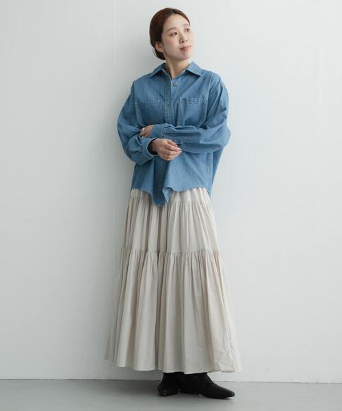 URBAN RESEARCH Sonny Label(アーバンリサーチサニーレーベル)の「コットンギャザーティアードスカート(スカート・レディース・ブラック/グレー系その他・FREE)」の19枚目の写真