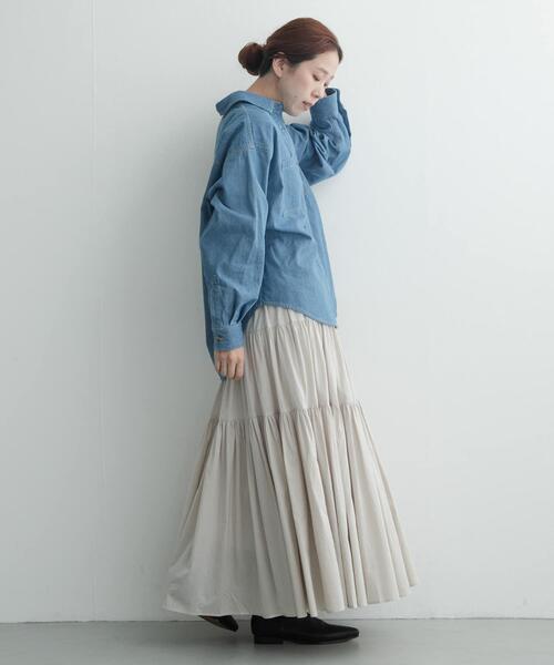 URBAN RESEARCH Sonny Label(アーバンリサーチサニーレーベル)の「コットンギャザーティアードスカート(スカート・レディース・ブラック/グレー系その他・FREE)」の20枚目の写真