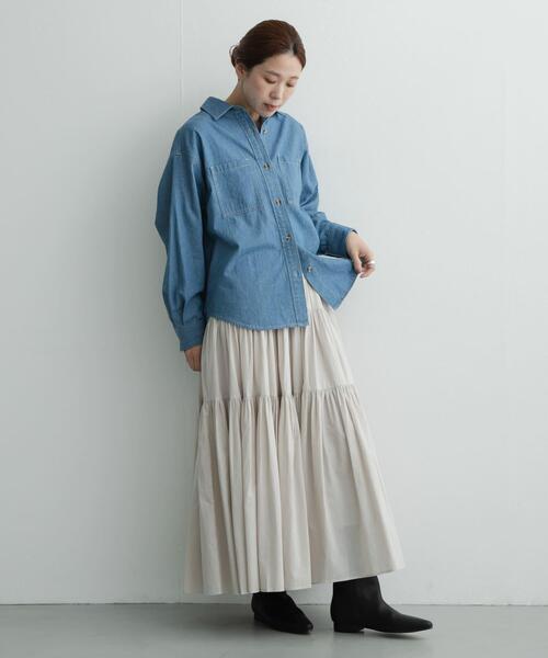 URBAN RESEARCH Sonny Label(アーバンリサーチサニーレーベル)の「コットンギャザーティアードスカート(スカート・レディース・ブラック/グレー系その他・FREE)」の21枚目の写真