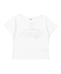 yung logo rhinestone fit thermal henry ss tee