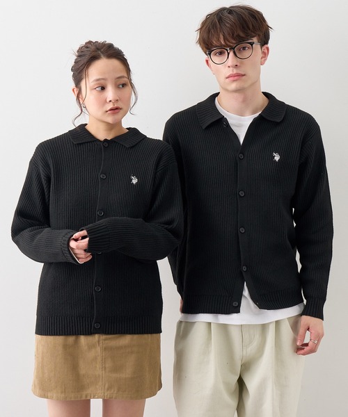 U.S. POLO ASSN.(ユーエスポロアッスン)の「【U.S. POLO ASSN./ユーエスポロアッスン】ワンポイント ダブルホースマン刺繍 メランジポロカーディガン(カーディガン/ボレロ・メンズ・ブラウン/ブルー/ネイビー/アイボリー/ワイン/ブラック・M/L/LL)」の8枚目の写真