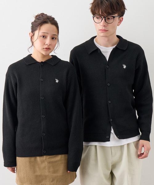 U.S. POLO ASSN.(ユーエスポロアッスン)の「【U.S. POLO ASSN./ユーエスポロアッスン】ワンポイント ダブルホースマン刺繍 メランジポロカーディガン(カーディガン/ボレロ・メンズ・ブラウン/ブルー/ネイビー/アイボリー/ワイン/ブラック・M/L/LL)」の7枚目の写真