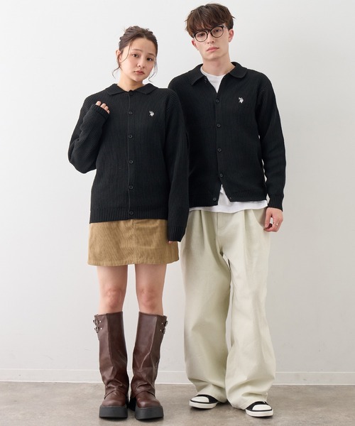 U.S. POLO ASSN.(ユーエスポロアッスン)の「【U.S. POLO ASSN./ユーエスポロアッスン】ワンポイント ダブルホースマン刺繍 メランジポロカーディガン(カーディガン/ボレロ・メンズ・ブラウン/ブルー/ネイビー/アイボリー/ワイン/ブラック・M/L/LL)」の9枚目の写真