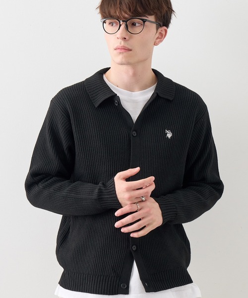 U.S. POLO ASSN.(ユーエスポロアッスン)の「【U.S. POLO ASSN./ユーエスポロアッスン】ワンポイント ダブルホースマン刺繍 メランジポロカーディガン(カーディガン/ボレロ・メンズ・ブラウン/ブルー/ネイビー/アイボリー/ワイン/ブラック・M/L/LL)」の11枚目の写真
