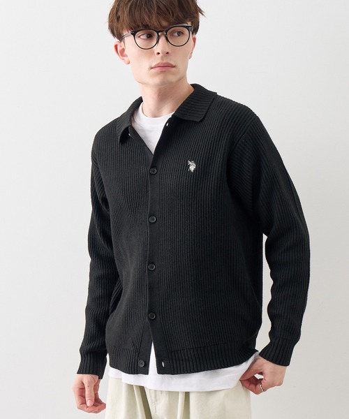 U.S. POLO ASSN.(ユーエスポロアッスン)の「【U.S. POLO ASSN./ユーエスポロアッスン】ワンポイント ダブルホースマン刺繍 メランジポロカーディガン(カーディガン/ボレロ・メンズ・ブラウン/ブルー/ネイビー/アイボリー/ワイン/ブラック・M/L/LL)」の12枚目の写真