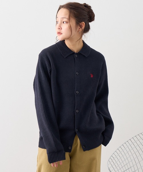 U.S. POLO ASSN.(ユーエスポロアッスン)の「【U.S. POLO ASSN./ユーエスポロアッスン】ワンポイント ダブルホースマン刺繍 メランジポロカーディガン(カーディガン/ボレロ・メンズ・ブラウン/ブルー/ネイビー/アイボリー/ワイン/ブラック・M/L/LL)」の14枚目の写真