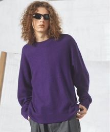 《UNISEX》ピュアカシミヤプライムオーバークルーネックニットセーター/Pure Cashmere Prime-Over Crew Neck Knit Sweater【MAISON SPECIAL/メゾンスペシャル】