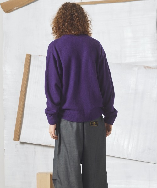 MAISON SPECIAL(メゾンスペシャル)の「《UNISEX》ピュアカシミヤプライムオーバークルーネックニットセーター/Pure Cashmere Prime-Over Crew Neck Knit Sweater【MAISON SPECIAL/メゾンスペシャル】(ニット/セーター・メンズ・ピンク/パープル/ブルー/ブラック・0/2/1)」の8枚目の写真