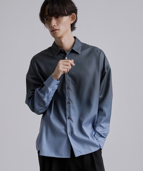 tk.TAKEO KIKUCHI(ティーケータケオキクチ)の「なめらかグラデーションシャツ(シャツ/ブラウス・メンズ・ブルー/ホワイト/ブラック・03/02/01)」の11枚目の写真