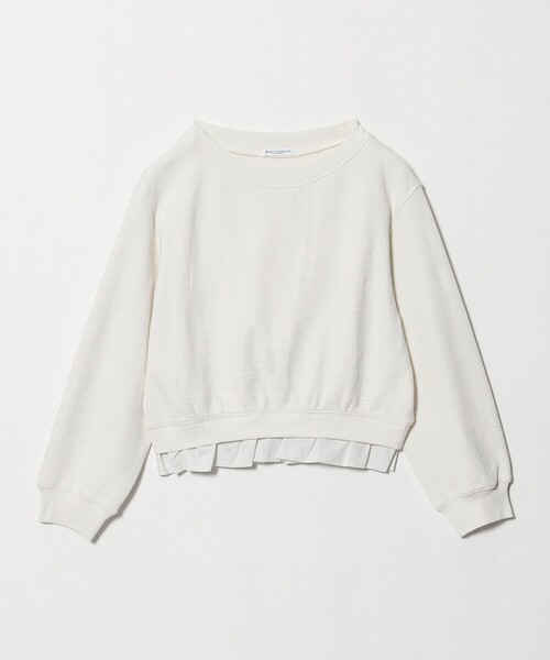 BEAUTY&YOUTH UNITED ARROWS(ビューティーアンドユースユナイテッドアローズ)の「コットン ダブルフェイス ドッキング プルオーバー(Tシャツ/カットソー・レディース・ライトグレー/オフホワイト/ブラック・FREE)」の2枚目の写真