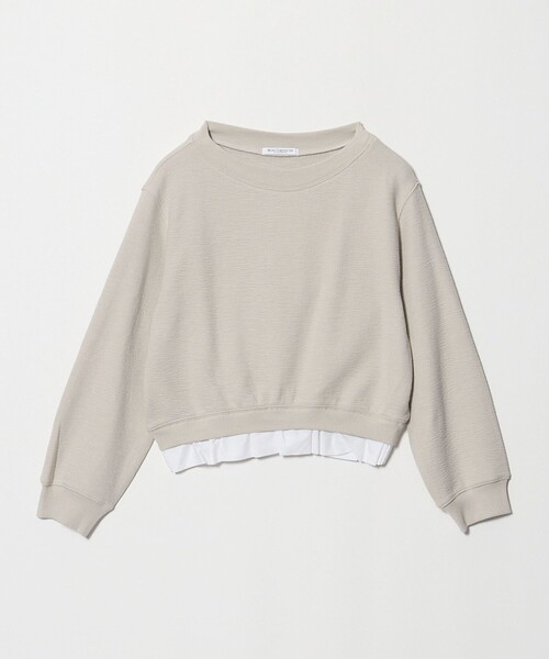 BEAUTY&YOUTH UNITED ARROWS(ビューティーアンドユースユナイテッドアローズ)の「コットン ダブルフェイス ドッキング プルオーバー(Tシャツ/カットソー・レディース・ライトグレー/オフホワイト/ブラック・FREE)」の1枚目の写真