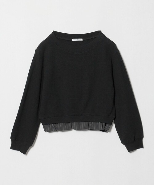 BEAUTY&YOUTH UNITED ARROWS(ビューティーアンドユースユナイテッドアローズ)の「コットン ダブルフェイス ドッキング プルオーバー(Tシャツ/カットソー・レディース・ライトグレー/オフホワイト/ブラック・FREE)」の3枚目の写真