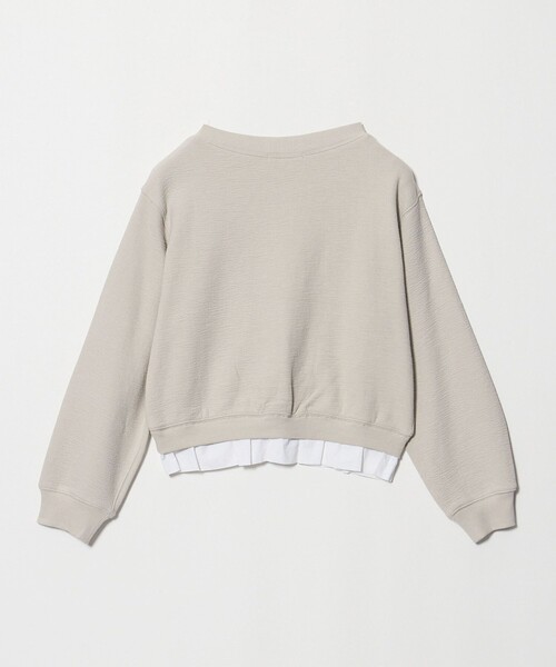 BEAUTY&YOUTH UNITED ARROWS(ビューティーアンドユースユナイテッドアローズ)の「コットン ダブルフェイス ドッキング プルオーバー(Tシャツ/カットソー・レディース・ライトグレー/オフホワイト/ブラック・FREE)」の4枚目の写真