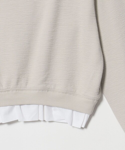 BEAUTY&YOUTH UNITED ARROWS(ビューティーアンドユースユナイテッドアローズ)の「コットン ダブルフェイス ドッキング プルオーバー(Tシャツ/カットソー・レディース・ライトグレー/オフホワイト/ブラック・FREE)」の7枚目の写真