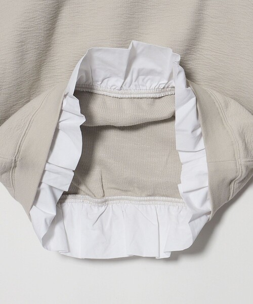 BEAUTY&YOUTH UNITED ARROWS(ビューティーアンドユースユナイテッドアローズ)の「コットン ダブルフェイス ドッキング プルオーバー(Tシャツ/カットソー・レディース・ライトグレー/オフホワイト/ブラック・FREE)」の8枚目の写真