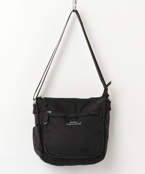 anello GRANDE(アネログランデ)の「"02"≪anello GRANDE≫DC2 7ポケット ウェビングテープ ショルダーバッグ(ショルダーバッグ・レディース・ライトグレー/ネイビー/ブラック・ONE SIZE)」の1枚目の写真