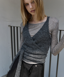 Layered Knit Bustier Charcoal