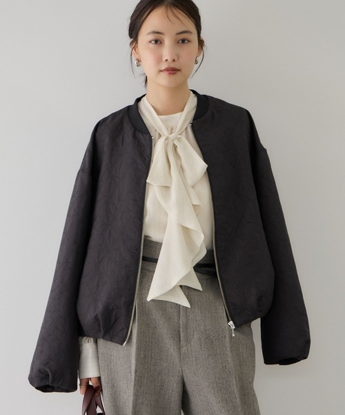 VIS（ビス）の「ジャガード刺繍ブルゾン（ブルゾン・レディース・ピンク/ブラック/キナリ・FREE）」の18枚目の写真