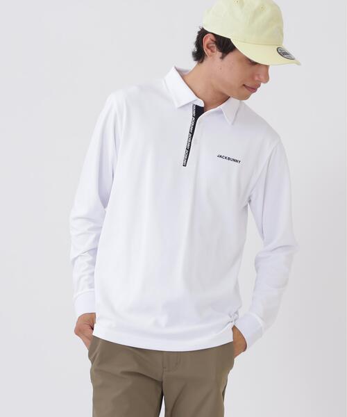Jack Bunny!!(ジャックバニー)の「HyperHelixポンチ長袖ポロシャツ (MENS)(ポロシャツ・メンズ・ネイビー/ホワイト・LARGE/MEDIUM/X-LARGE)」の1枚目の写真