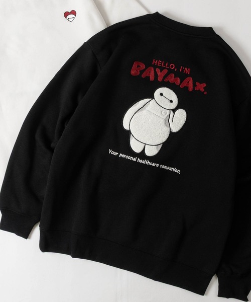 Disney(ディズニー)の「【15】〔Disney/ディズニー〕ベイマックス/ミッキー サガラ刺繍/サテンワッペン/チェックアップリケ刺繍 裏起毛 クルーネックスウェット ユニセックス/メンズ/レディース(スウェット・メンズ・ベージュ系2/サックスブルー系2/ベージュ系3/ブラック系3/ホワイト系1/ブラック系1/ブラウン系2/ブラック系2/ベージュ系1/ブラック系4・MEDIUM/LARGE)」の3枚目の写真