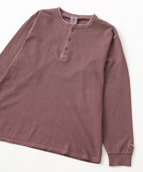 JEMORGAN(ジェーイーモーガン)の「JEMORGAN 天竺ピグメント染めヘンリーネックL/S-T(Tシャツ/カットソー・メンズ・オフホワイト/ブラウン/ブラック/イエロー/バーガンディー/オリーブ・M/XL/S)」の1枚目の写真