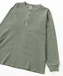 JEMORGAN 天竺ピグメント染めヘンリーネックL/S-T