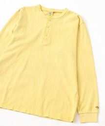 JEMORGAN 天竺ピグメント染めヘンリーネックL/S-T