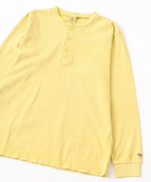 JEMORGAN(ジェーイーモーガン)の「JEMORGAN 天竺ピグメント染めヘンリーネックL/S-T(Tシャツ/カットソー・メンズ・オフホワイト/ブラウン/ブラック/イエロー/バーガンディー/オリーブ・M/XL/S)」の6枚目の写真