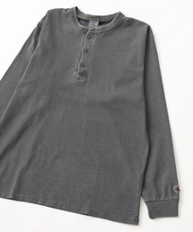 JEMORGAN 天竺ピグメント染めヘンリーネックL/S-T