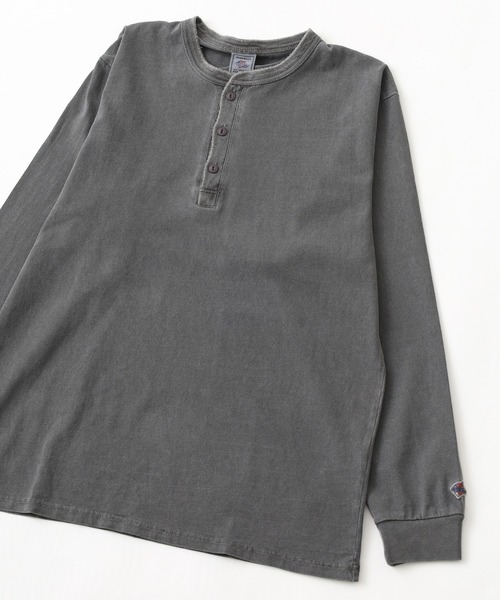 JEMORGAN(ジェーイーモーガン)の「JEMORGAN 天竺ピグメント染めヘンリーネックL/S-T(Tシャツ/カットソー・メンズ・オフホワイト/ブラウン/ブラック/イエロー/バーガンディー/オリーブ・M/XL/S)」の3枚目の写真