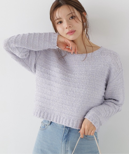 PROPORTION BODY DRESSING（プロポーションボディドレッシング）の「ラメブークレニットトップス / 1216270009（ニット/セーター・レディース・パープル/ベージュ/ホワイト系その他・FREE）」の3枚目の写真