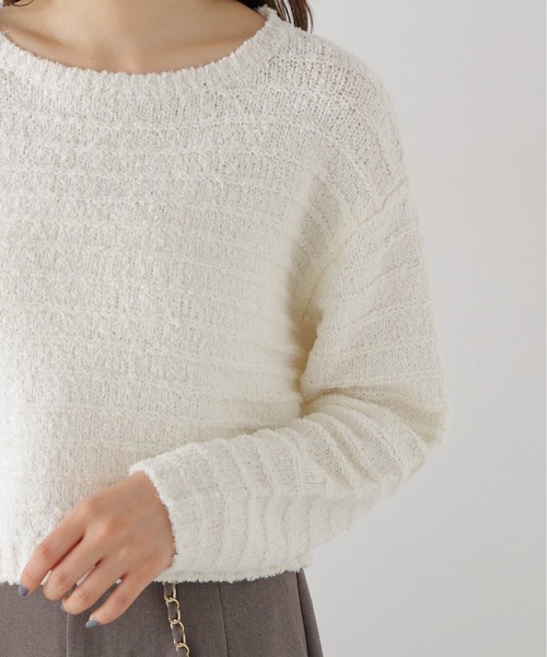 PROPORTION BODY DRESSING（プロポーションボディドレッシング）の「ラメブークレニットトップス / 1216270009（ニット/セーター・レディース・パープル/ベージュ/ホワイト系その他・FREE）」の5枚目の写真