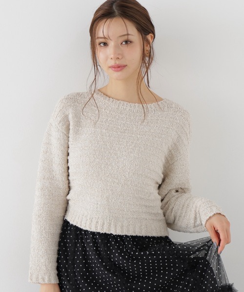 PROPORTION BODY DRESSING（プロポーションボディドレッシング）の「ラメブークレニットトップス / 1216270009（ニット/セーター・レディース・パープル/ベージュ/ホワイト系その他・FREE）」の7枚目の写真