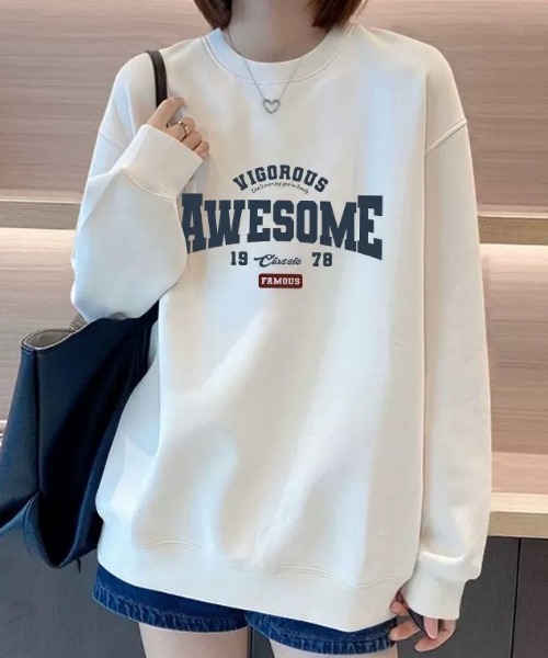 NANEA（ナネア）の「ロゴプリントプルオーバー（スウェット・レディース・グレー/ホワイト/ブラック・LARGE/X-LARGE）」の4枚目の写真