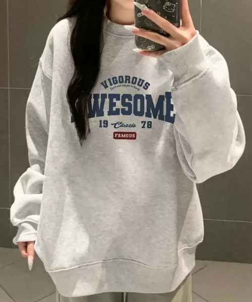 NANEA（ナネア）の「ロゴプリントプルオーバー（スウェット・レディース・グレー/ホワイト/ブラック・LARGE/X-LARGE）」の7枚目の写真